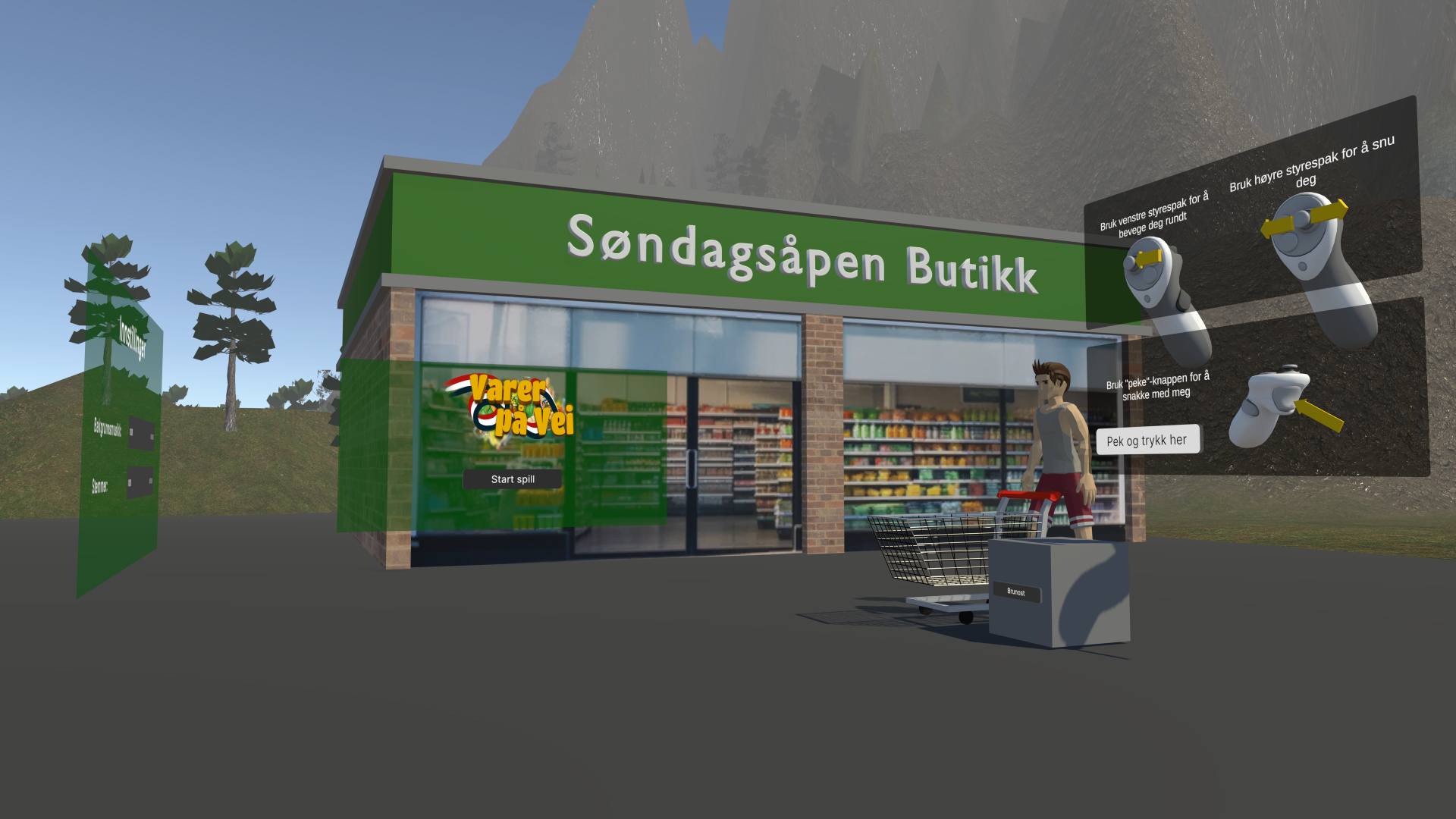 Utenfor butikken i varer på vei